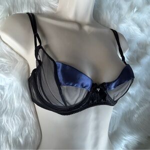 Jezebel Black and Blue Mesh Bra
